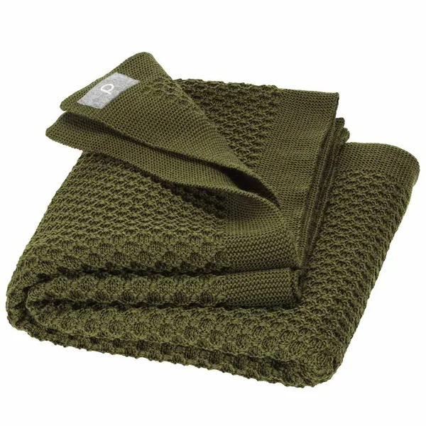 Couverture bébé en laine mérinos Bio - Maille nid d'abeille - DISANA
