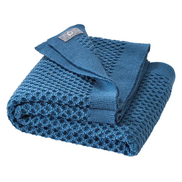 Couverture bébé en laine mérinos Bio - Maille nid d'abeille - DISANA
