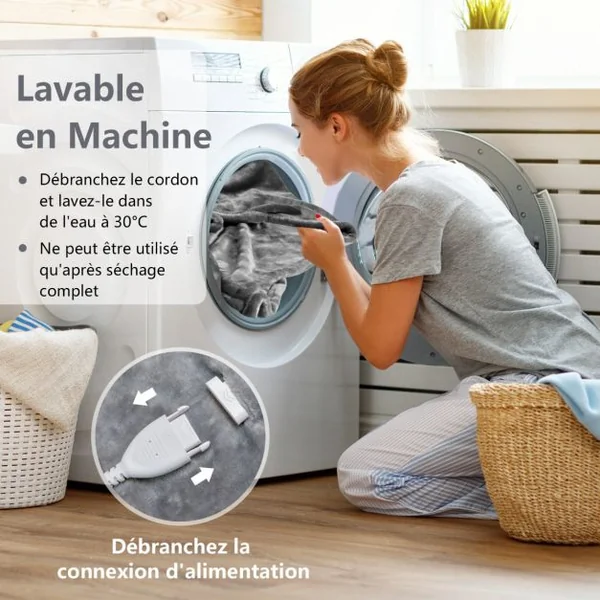 Couverture Chauffante Électrique 150x200cm 4 Niveaux de Chauffage Télécommande Minuterie D'arrêt Automatique 8H Lavable en Machine Rouge