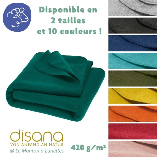 Couverture DISANA en laine bouillie Bio - 2 Tailles