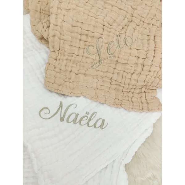 Couverture gaze de coton blanc personnalisée