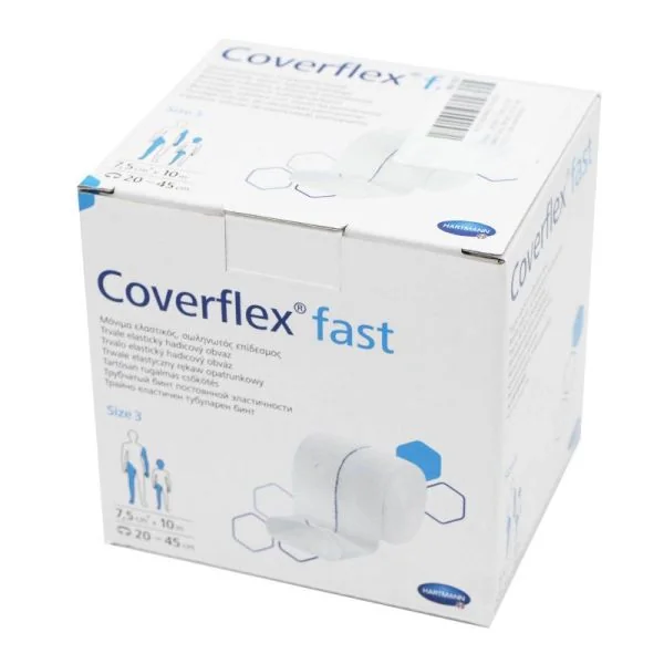 COVERFLEX FAST 7.5cm x 10m Ligne Bleue - 1 Bandage Tubulaire a Elasticité Permanente