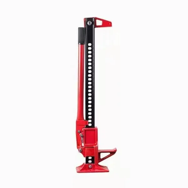 Cric Tout-Terrain à Cliquet 4x4 de 112cm Charge 3000KG Cric Agricole à Levage Elevé Hauteur de Levage Réglable de 15-112cm Rouge