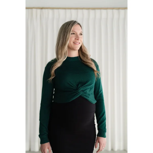 Crop top à manches longues - vert jade