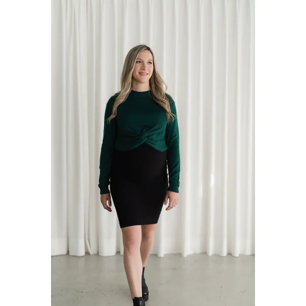 Crop top à manches longues - vert jade