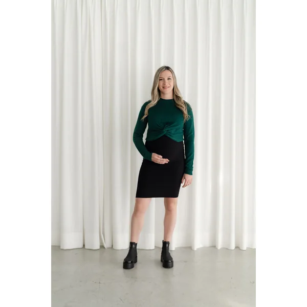 Crop top à manches longues - vert jade
