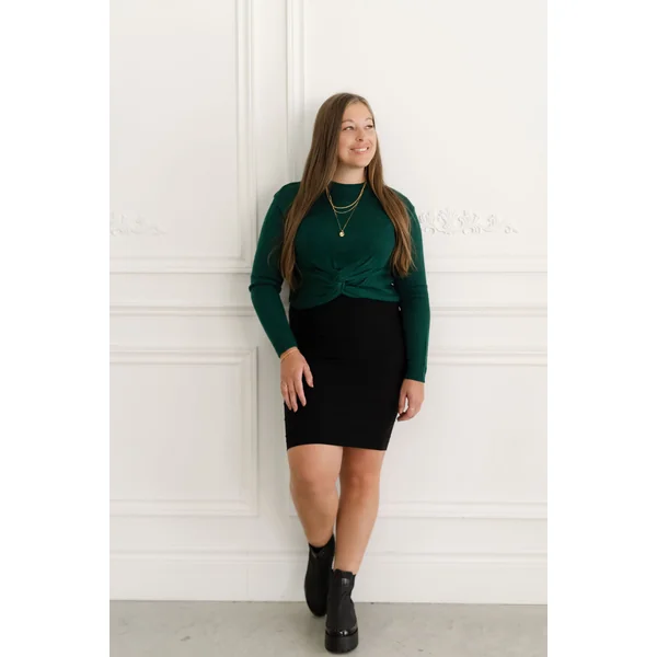 Crop top à manches longues - vert jade