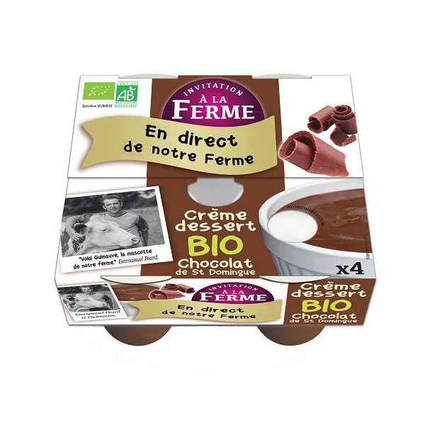 Crème dessert au chocolat de St Domingue - 4x100g
