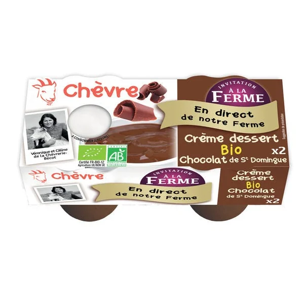 Crème dessert au lait de chèvre au chocolat - 2x100g