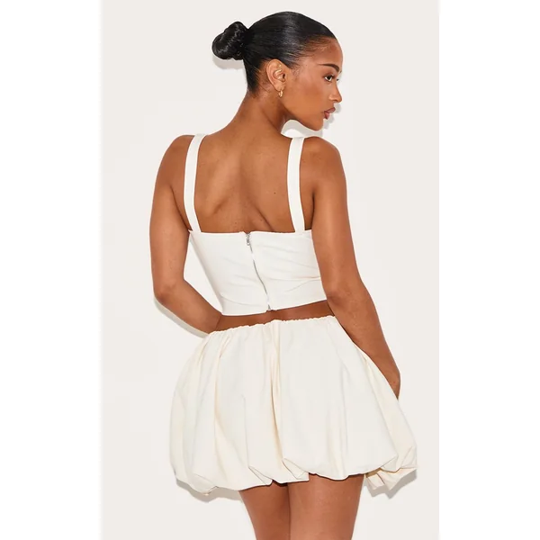 Crème Ensemble Top Corset À Bordure En Dentelle Shape