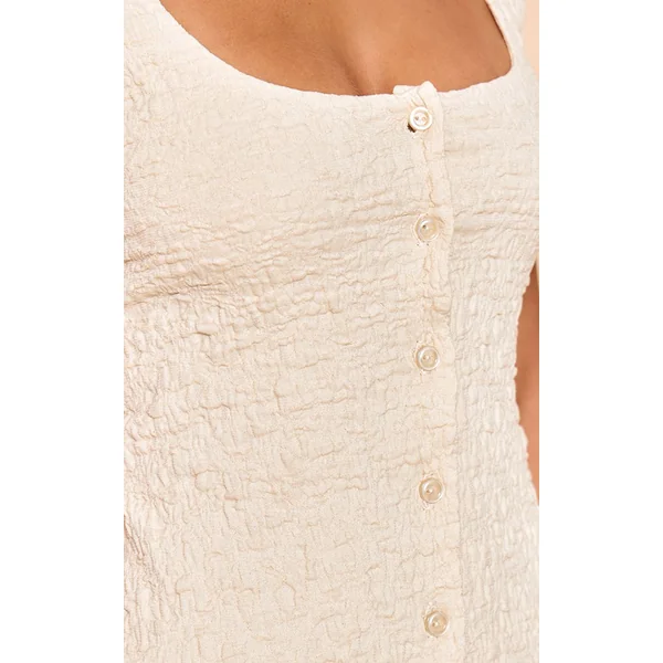 Crème Haut Long Ajusté À Encolure Dégagée Petite Taille Co-ord