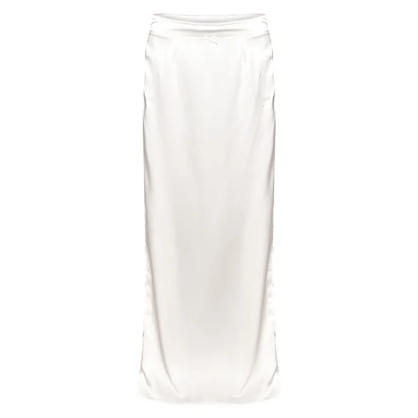 Crème Jupe Longue En Satin Avec Détail De Ceinture