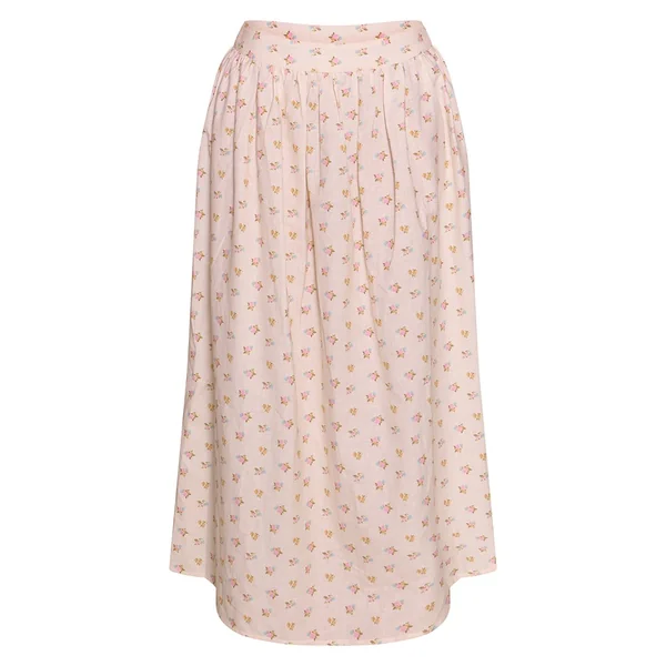 Crème Jupe Longue Plissée À Imprimé Fleuri Petite Taille En Coton Coordonné