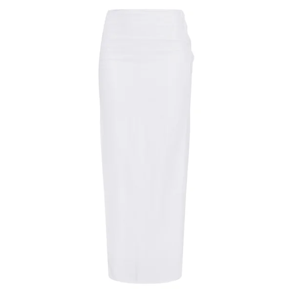 Crème Jupe Longue Taille Mi-haute Avec Lien Petite
