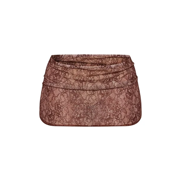 Crème Mini-jupe En Dentelle Mixte Crème Et Chocolat Shape