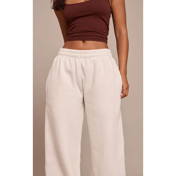 Crème Pantalon De Jogging Petite À Jambe Droite