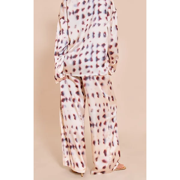 Crème Pantalon Large En Satin