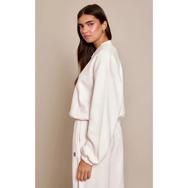 Crème Veste Bomber Molletonnée