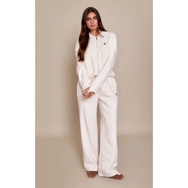 Crème Veste Bomber Molletonnée
