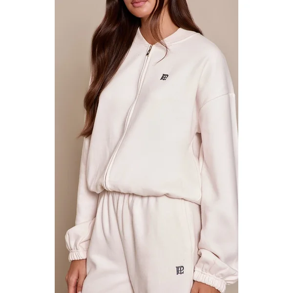 Crème Veste Bomber Molletonnée