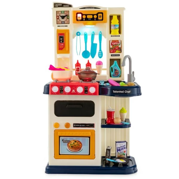 Cuisine Enfants 38 Accessoires Jouet Dînette Lumières et Sons Réalistes Cadeaux de Noël / d'Anniversaire 3 Ans+ Bleu