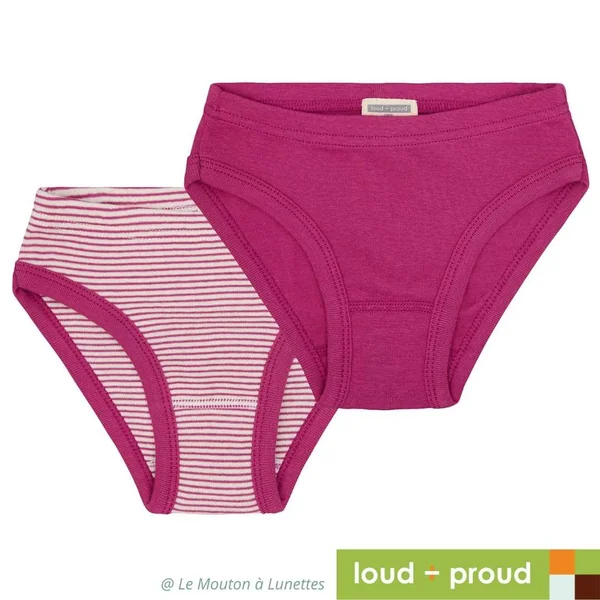 Culottes enfant en coton bio - Loud and Proud - Lot de 2