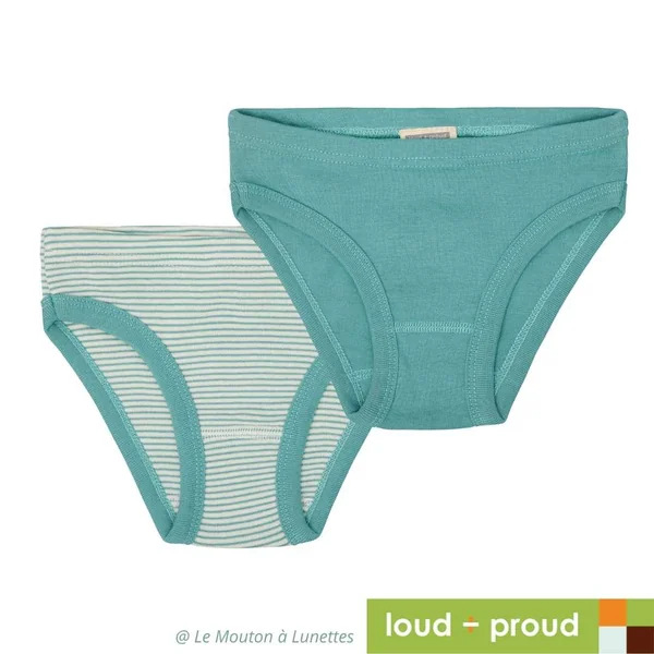 Culottes enfant en coton bio - Loud and Proud - Lot de 2