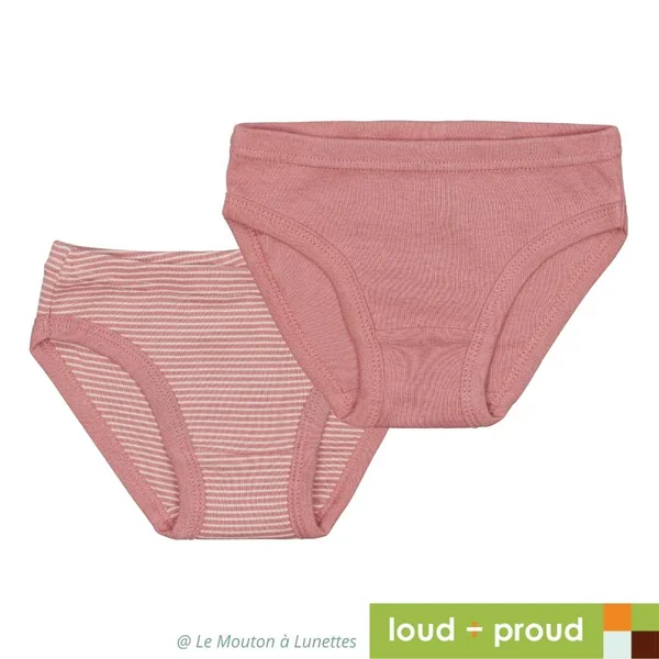 Culottes enfant en coton bio - Loud and Proud - Lot de 2