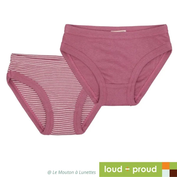 Culottes enfant en coton bio - Loud and Proud - Lot de 2