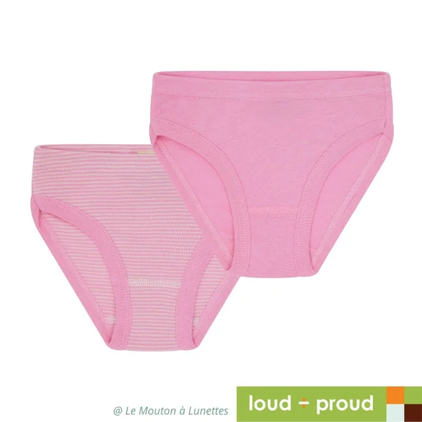 Culottes enfant en coton bio - Loud and Proud - Lot de 2