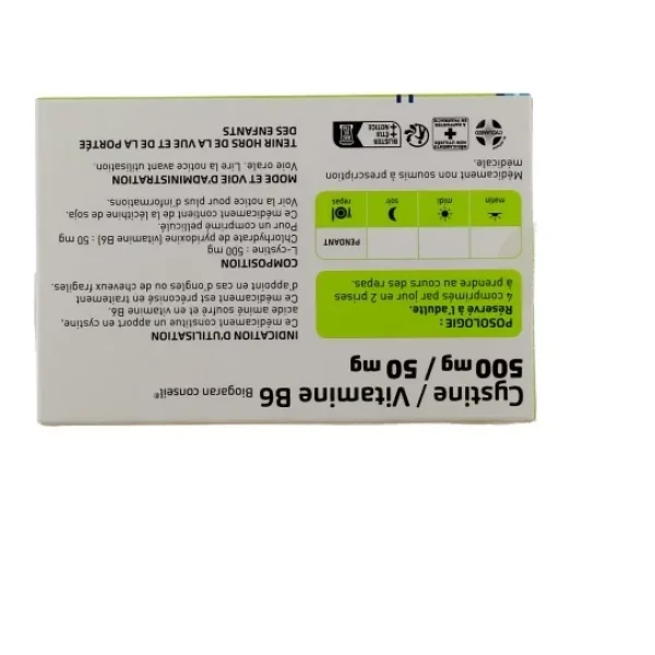 Cystine/Vitamine B6 Biogaran 500 mg/50 mg x 120