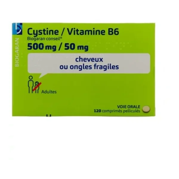 Cystine/Vitamine B6 Biogaran 500 mg/50 mg x 120