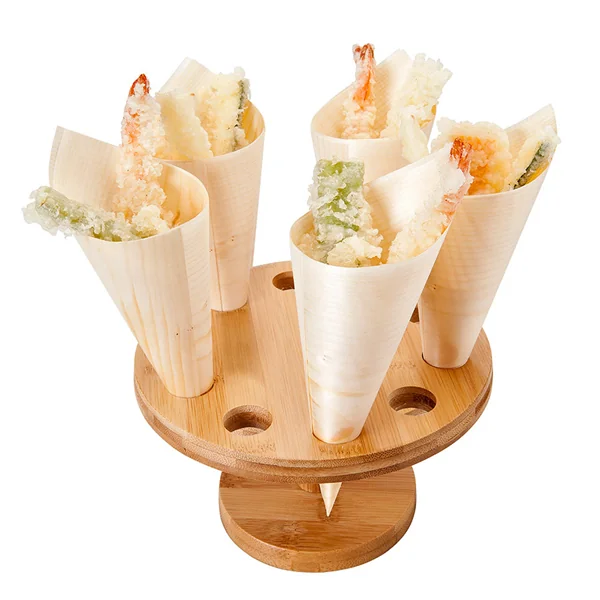 DISPLAY 10 CONES Ø 18x9 CM NATUREL BAMBOU (1 UNITÉ) - Garcia de Pou