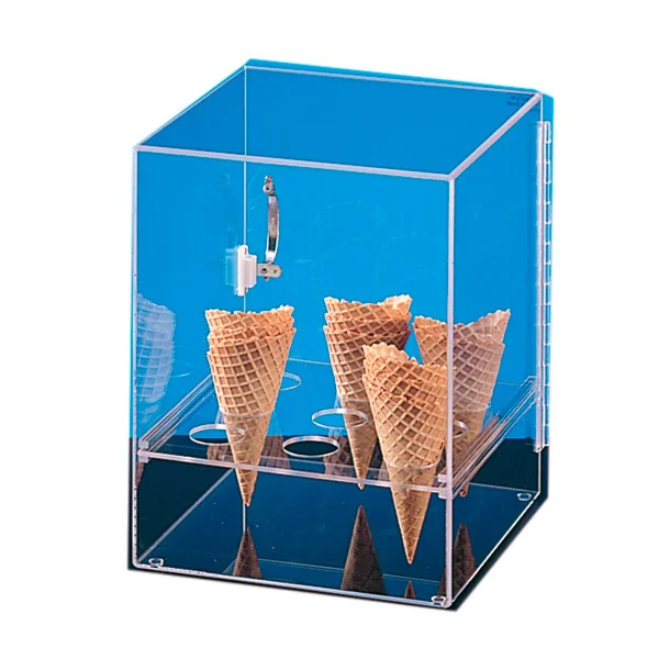 DISPLAY POUR 9 CORNETS DE GLACE AVEC PORTE 31x31x38 CM TRANSPARENT ACRYLIQUE (1 UNITÉ) - Garcia de Pou