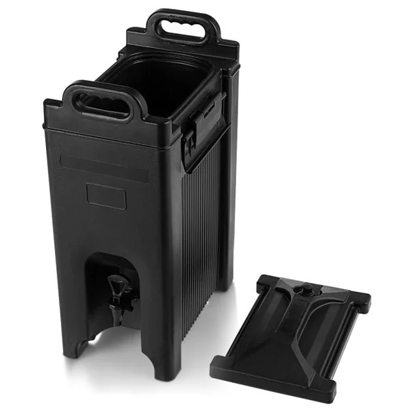 Distributeur de Boissons Isotherme 20 L en LLDPE Thermos Conteneur Portable avec Coque Double Paroi Sans Soudure et Robinet à Ressort Noir