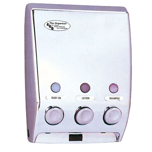 DISTRIBUTEUR SAVON 3 PRODUITS 20x9,7x27 CM ARGENTE CHROME (1 UNITÉ) - Garcia de Pou