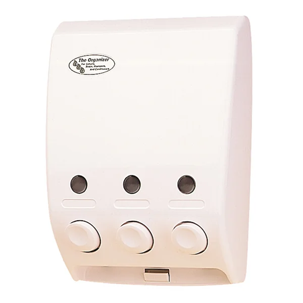 DISTRIBUTEUR SAVON 3 PRODUITS 20x9,7x27 CM BLANC ABS (1 UNITÉ) - Garcia de Pou