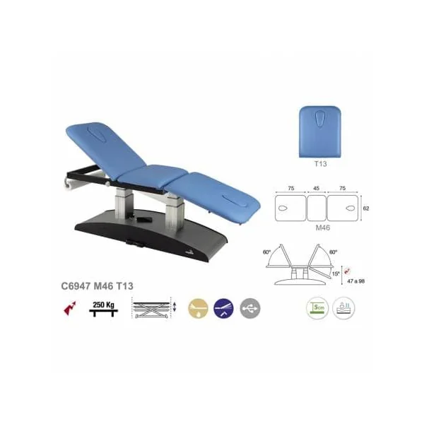 Divan électrique 3 plans Ecopostural C6947 + Tabouret offert