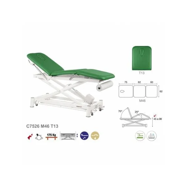 Divan électrique 3 plans Ecopostural C7526 + Tabouret offert