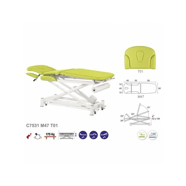 Divan électrique 3 plans Ecopostural C7531 + Tabouret offert
