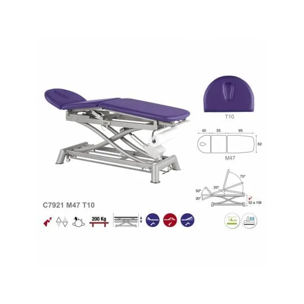 Divan électrique 3 plans Ecopostural C7921 + Tabouret offert