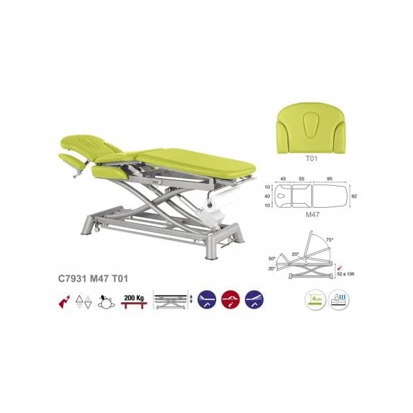 Divan électrique 3 plans Ecopostural C7931 + Tabouret offert