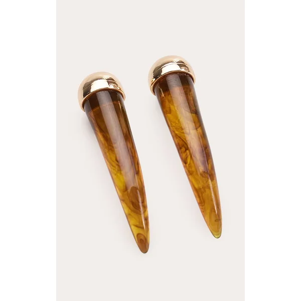 Doré Boucles D'oreilles Clous Pointus En Résine Écaille De Tortue