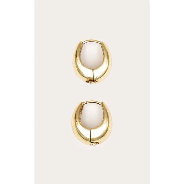 Doré Boucles D'oreilles Créoles Goutte Plaquées Or Véritable