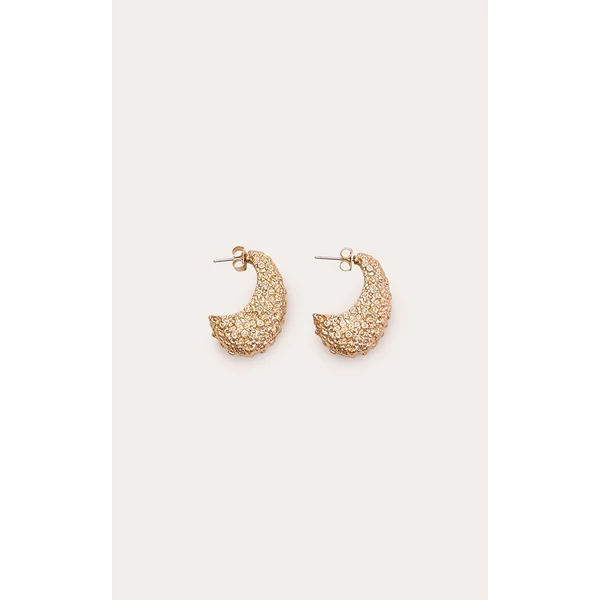 Doré Boucles D'oreilles Créoles Volumineuses Effet Fondu