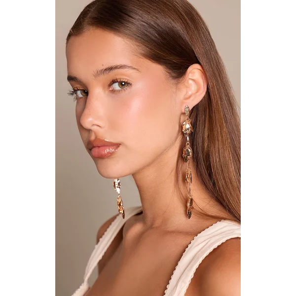 Doré Boucles D'oreilles Drapées Feuille Dorée