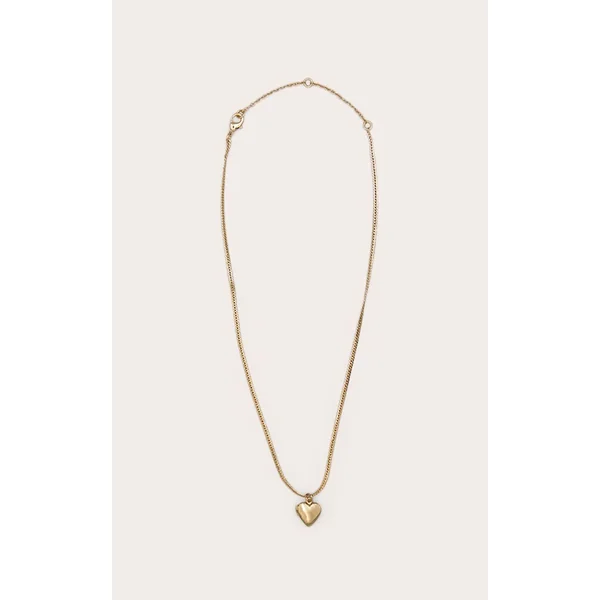 Doré Collier Chaîne Synthétique Avec Médaillon Cœur