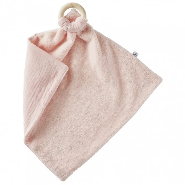 Doudou bi-matière anneau dentition rose