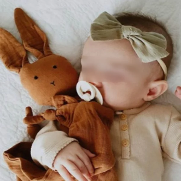 Doudou lange lapin ivoire
