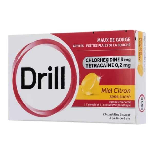 Drill Pastilles Sans Sucre Miel Citron